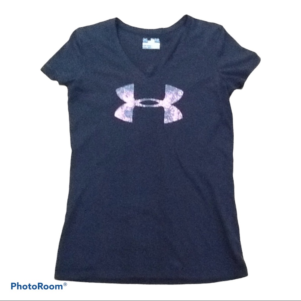 Under Armour Black/Pink Short‎ Sleeve Logo Tee Sz S
